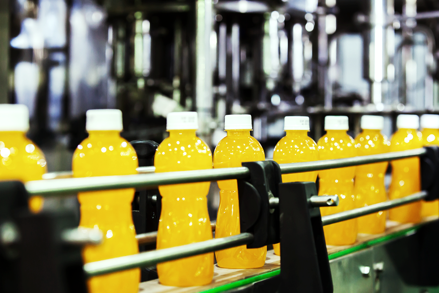 soft drinks assembly line in contrack packaging facility